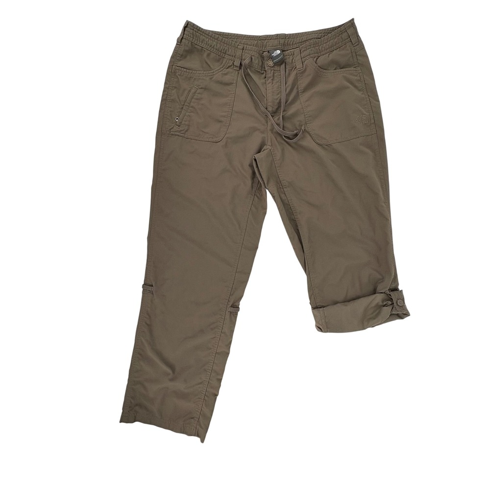 The North Face Womens Brown Ripstop Roll Up Convertible Hiking Pants Size 14